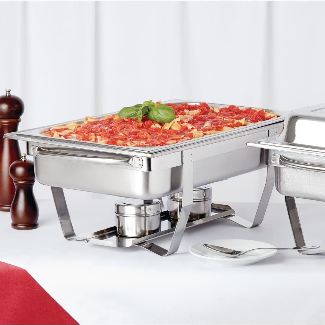 SPECIALE AANBIEDING Olympia Milan Chafing Dish x2 met Olympia vloeibare brandpasta x72
