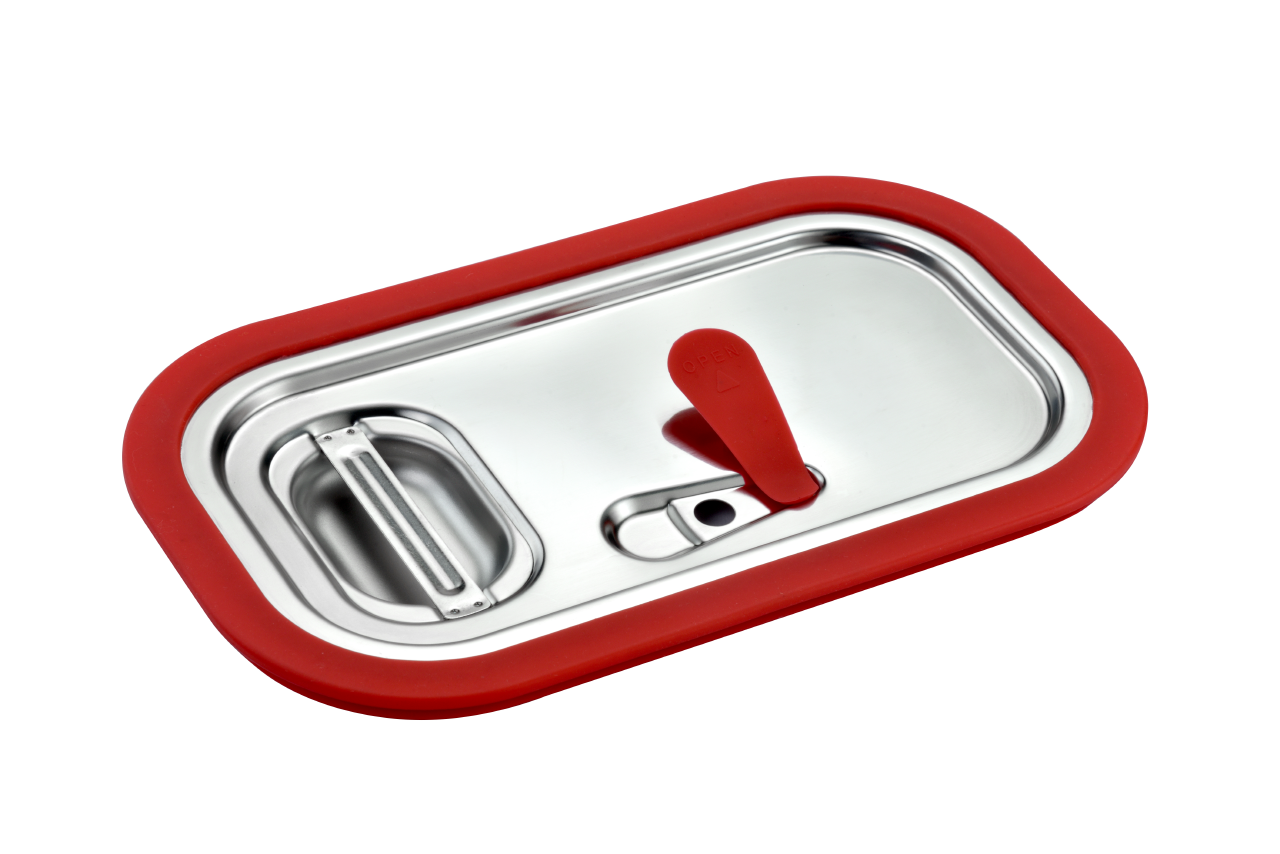 Couvercle inox GN 1/4 avec joint silicone | 265 x 162 mm | Basic