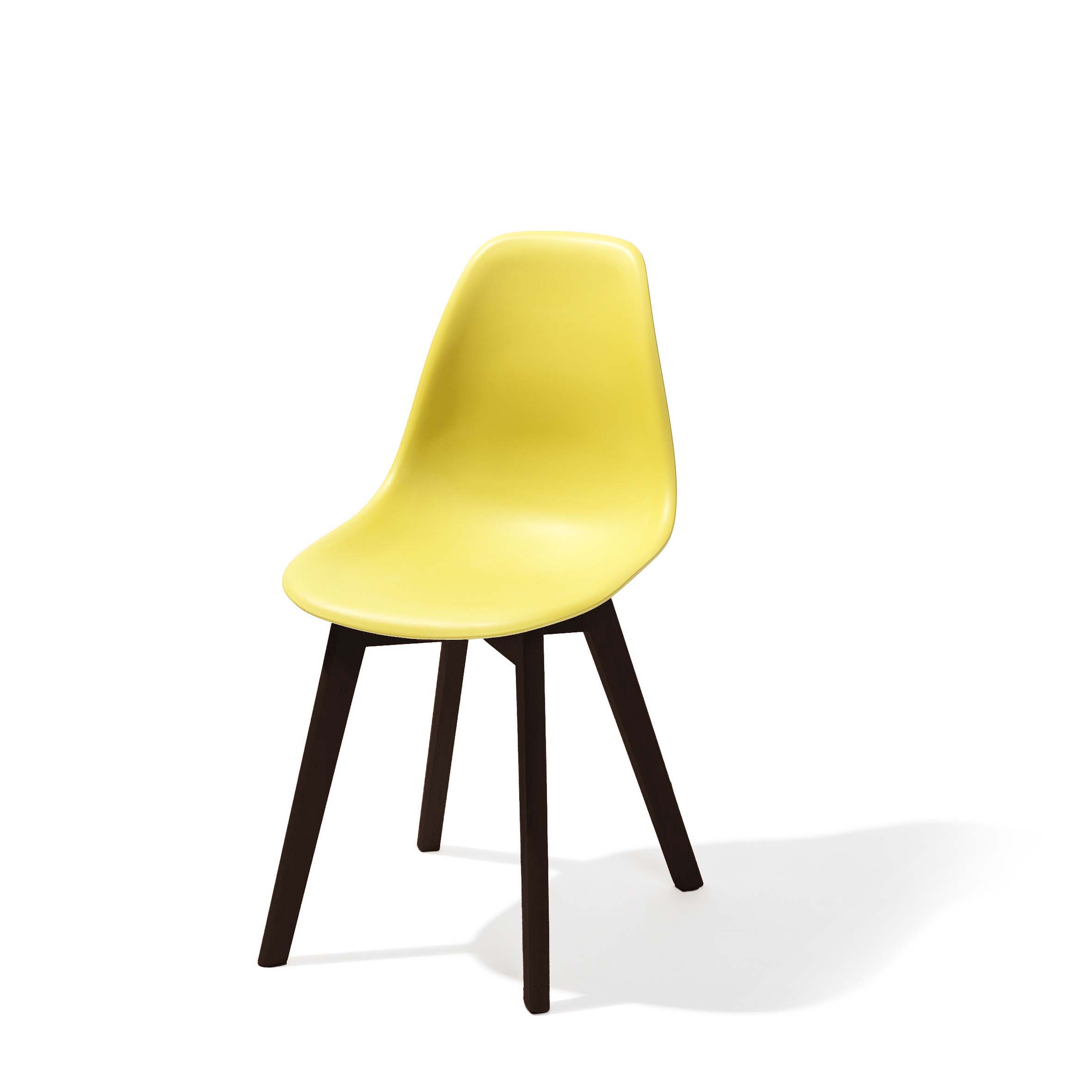 Keeve stapelstoel geel - Donkerbruin frame 