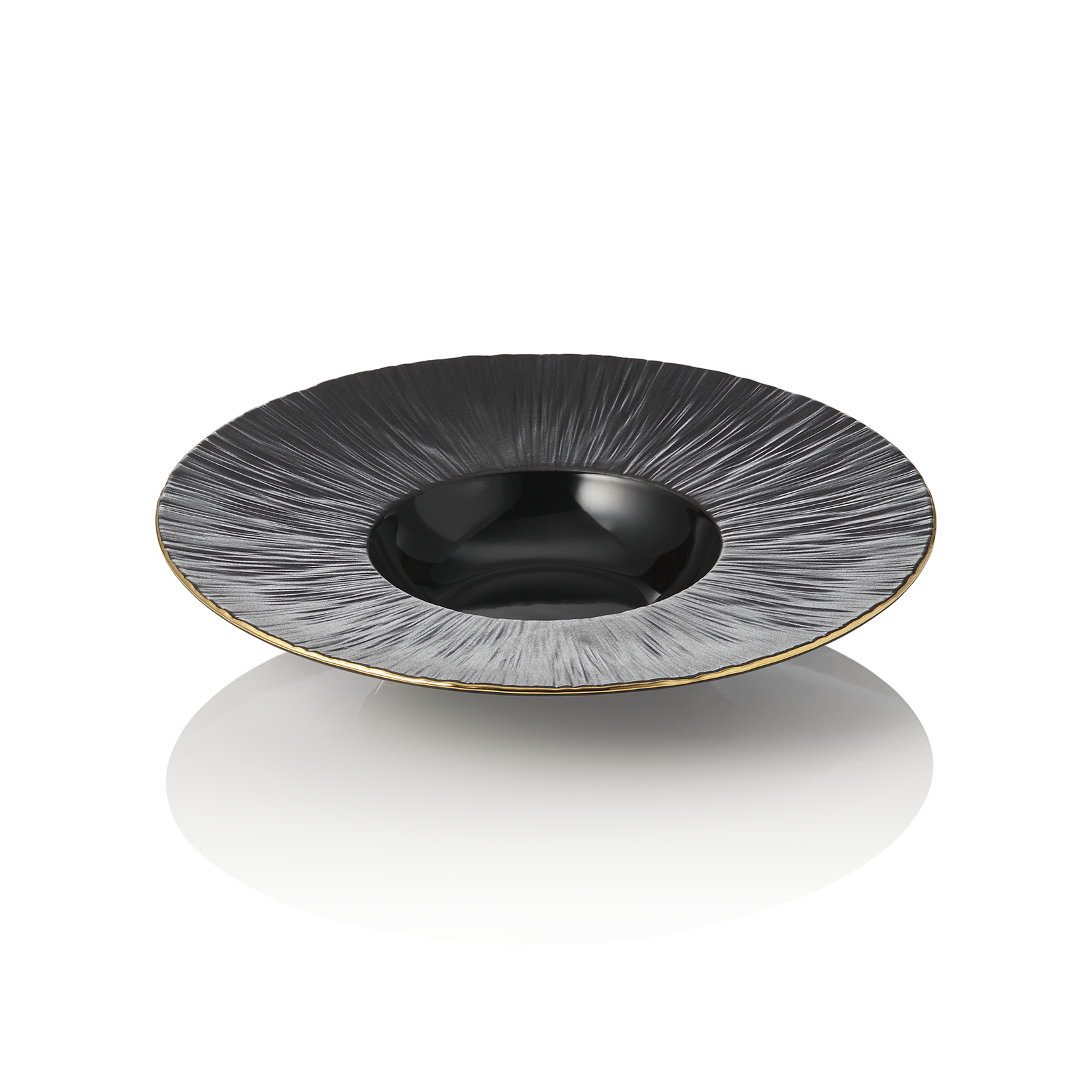 Pastaborden Set MAYA KURO, Ø 24 cm, 110 ml zwart, Set van 3 stuks, porselein