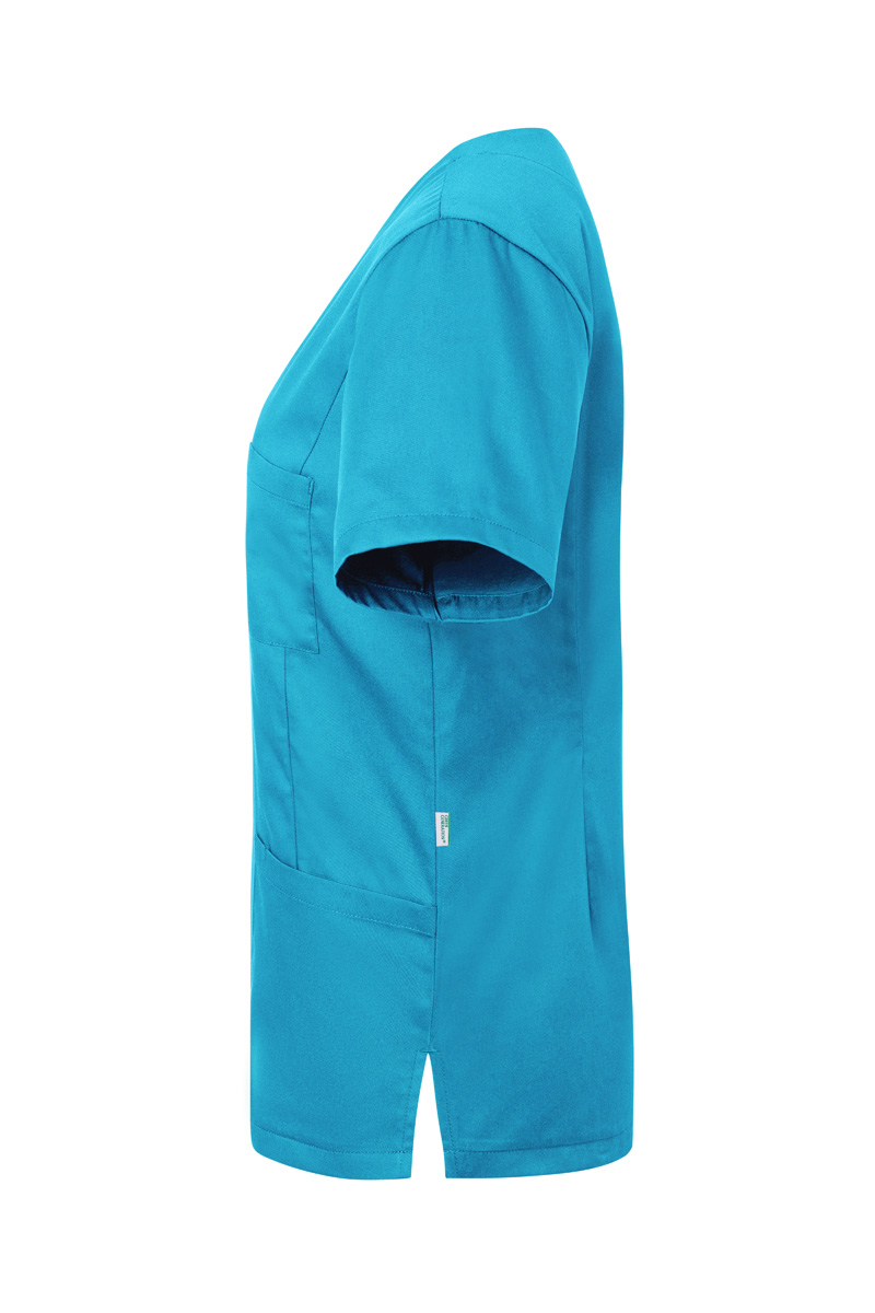 Kurzarm Damen-Schlupfkasack Essential, aus nachhaltigem Material - Pazifikblau - M