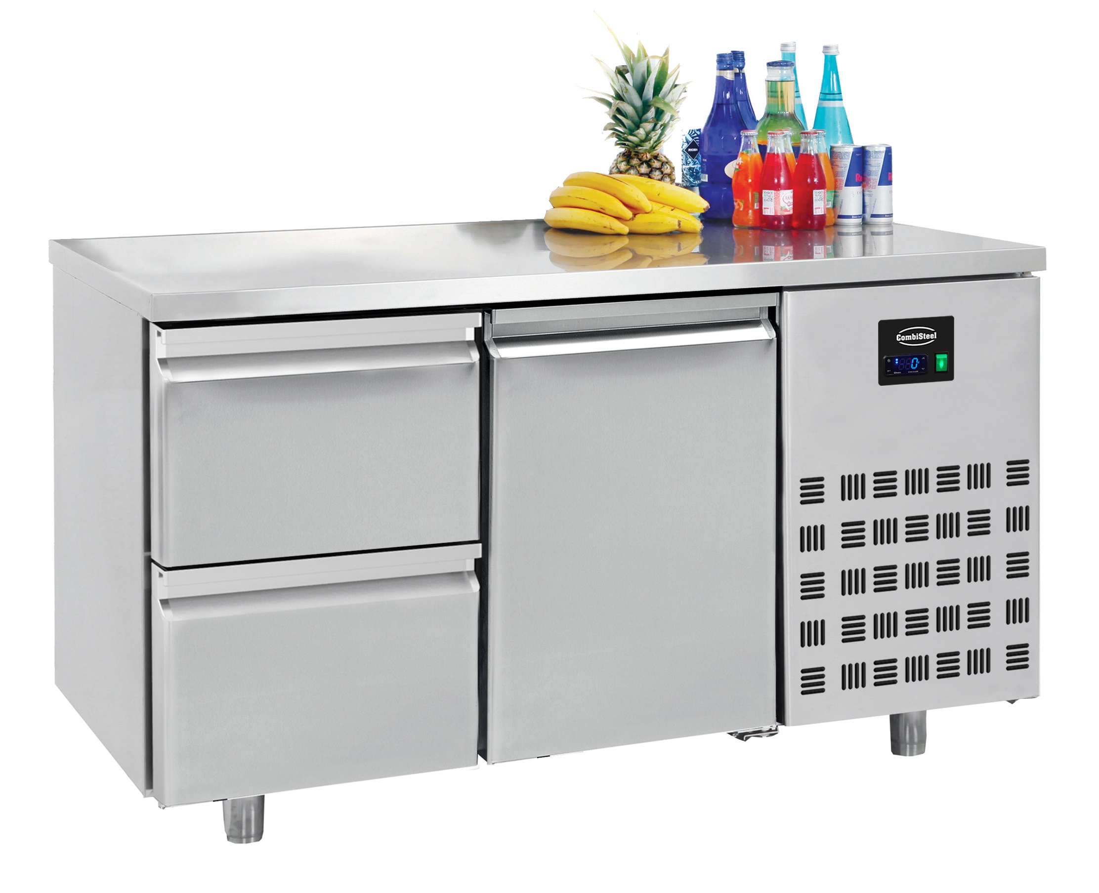 Comptoir réfrigéré 700 1 porte+2 tiroirs 281 litres - 1400x700x(H)850mm