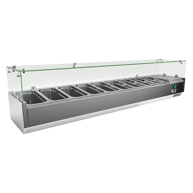 Vitrine réfrigérée supérieure en acier inoxydable Gastro-Inox 9x GN 1/3