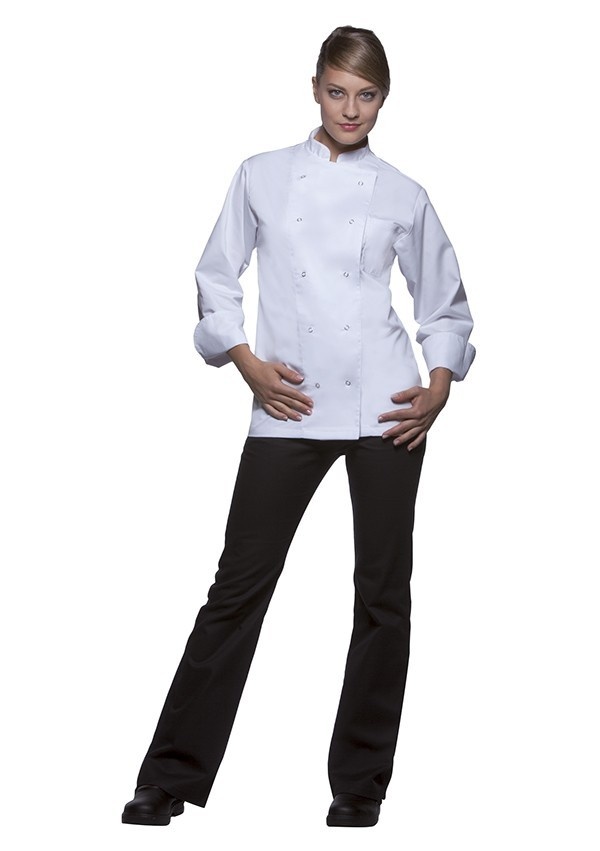 Kochjacke Basic - Weiß - 65% Polyester / 35% Baumwolle - Erhältlich in 7 Größen