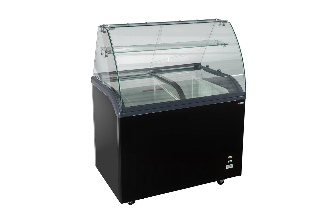 Schepijsvitrine - 6x5L - zwart - 103x68x(h)85cm