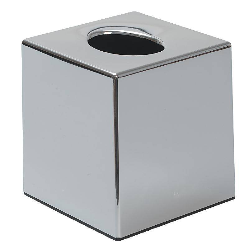 Boîte à Mouchoirs Cube Chromée - 120x120x130(h)mm