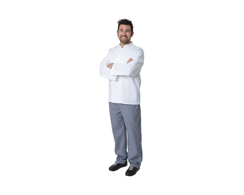Vegas Unisex Kochjacke lange Ärmel Weiß| Erhältlich in 6 Gößen