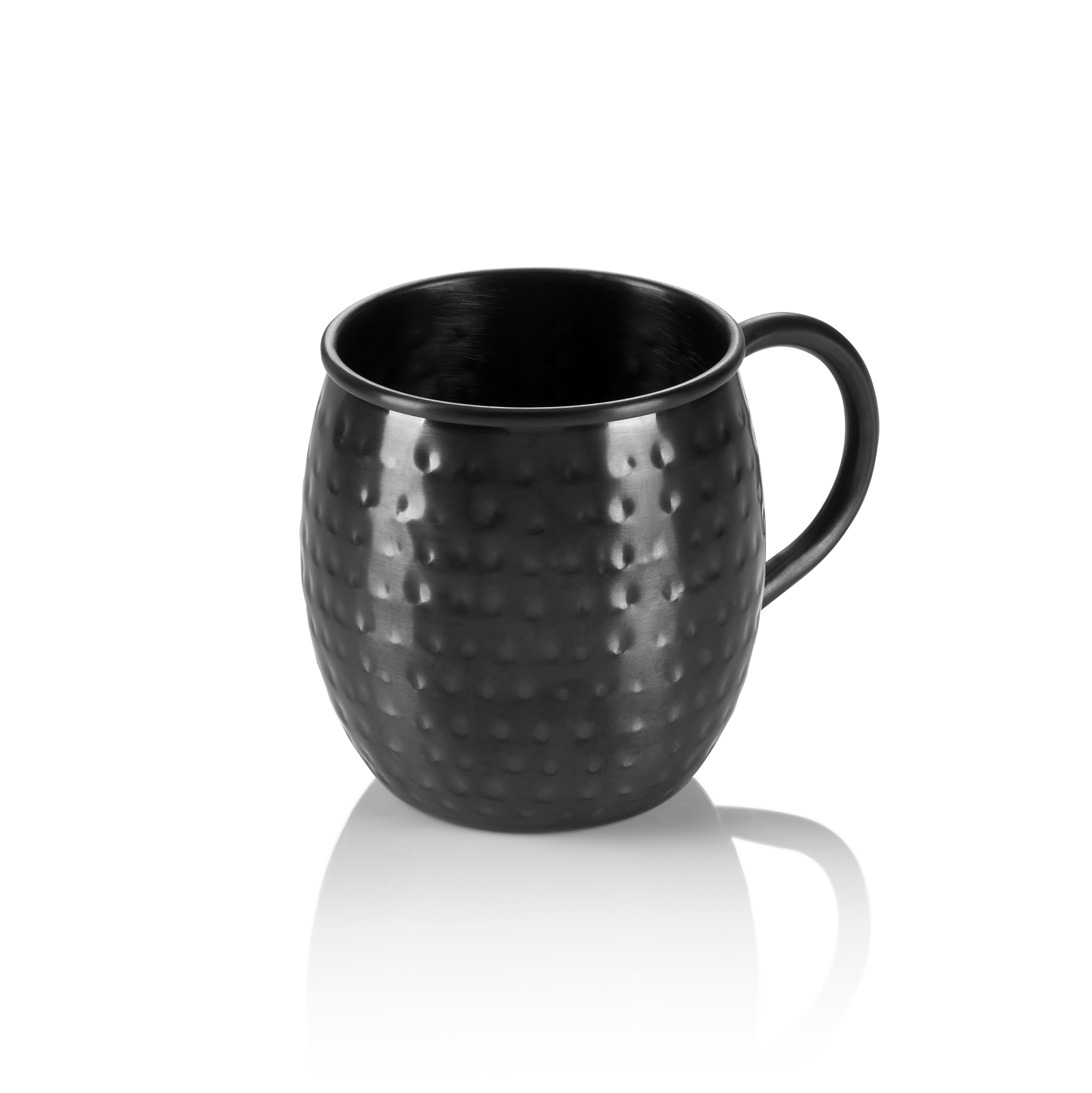 Ensemble Moscow Mule, 0,45 l, Ø 8,5 cm, hauteur 10 cm, noir, martelé, Ensemble de 2 pièces, acier inoxydable au chrome-nickel, revêtement PVD