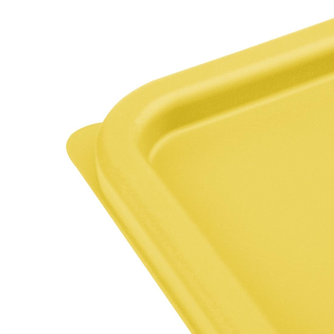 Couvercle moyen carré pour boîte alimentaire Hygiplas jaune