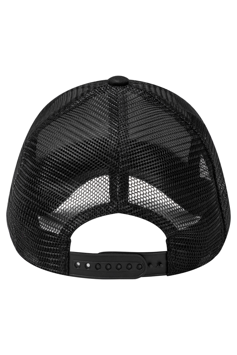 Truckerpet Met Mesh-Afwerking, Gemaakt Van Duurzaam Materiaal, Gerecycled Polyester - Zwart/Zwart
