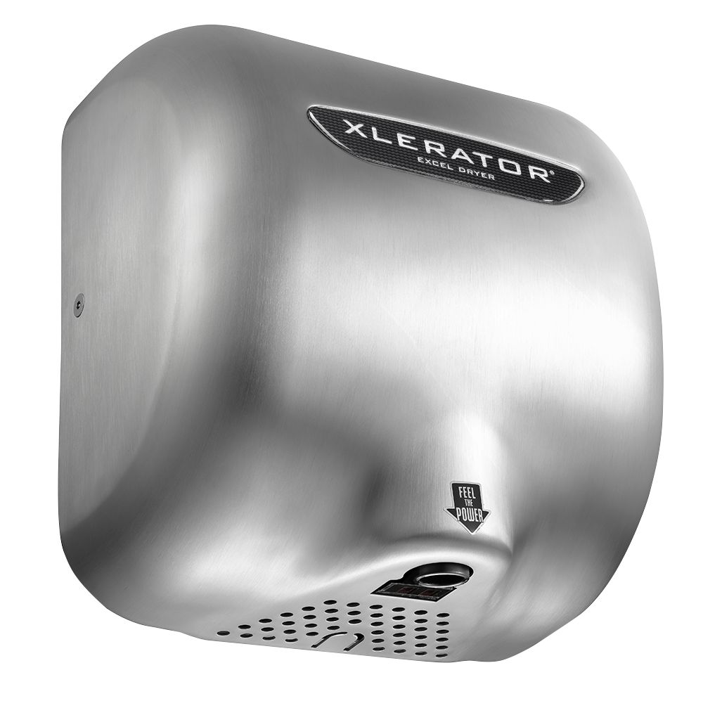 XLerator Händetrockner XL-SB Edelstahl | Sehr kraftvoll | 10 Sekunden | 1400W | Gebürsteter Edelstahl
