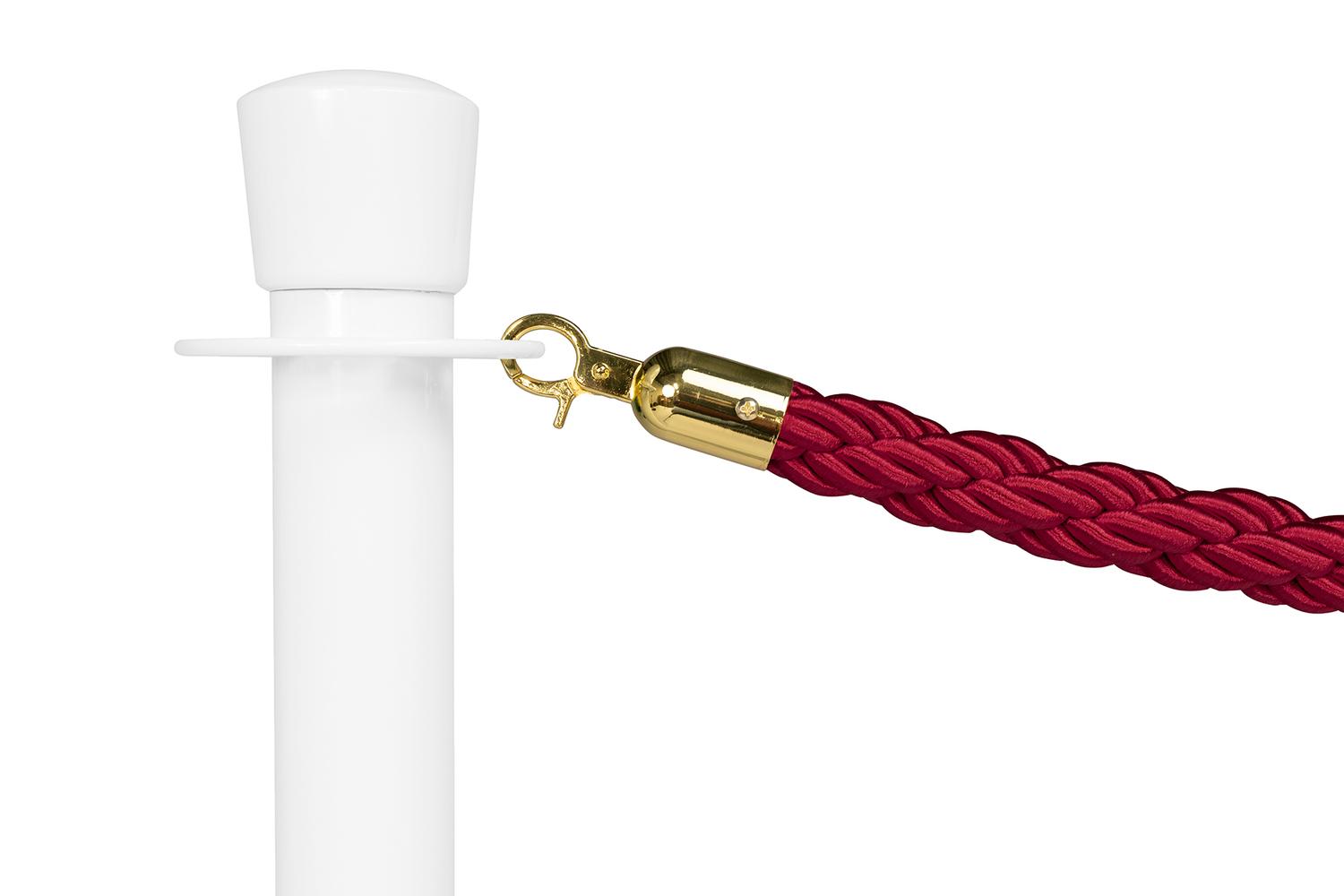 Cordon barrière torsadé Bordeaux - Longueur 150 cm - Laiton