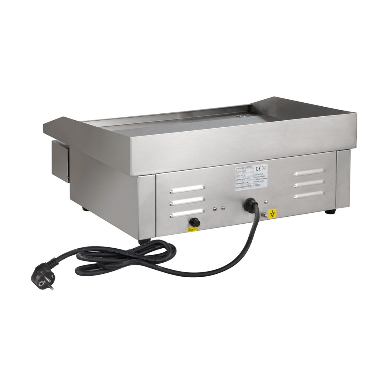Gladde elektrische grillplaat BASIC 548x350 - tafelmodel