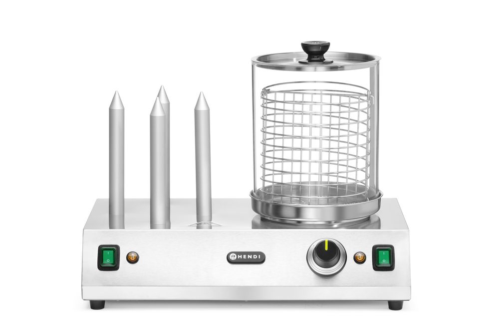 Würstchen- und Hotdog-Brötchenwärmer - 220-240V/550W - 500x310x(H)395mm