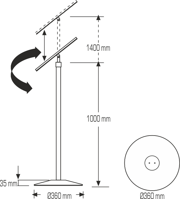 Infostandaard telescopisch - A4 - Aluminium/staal