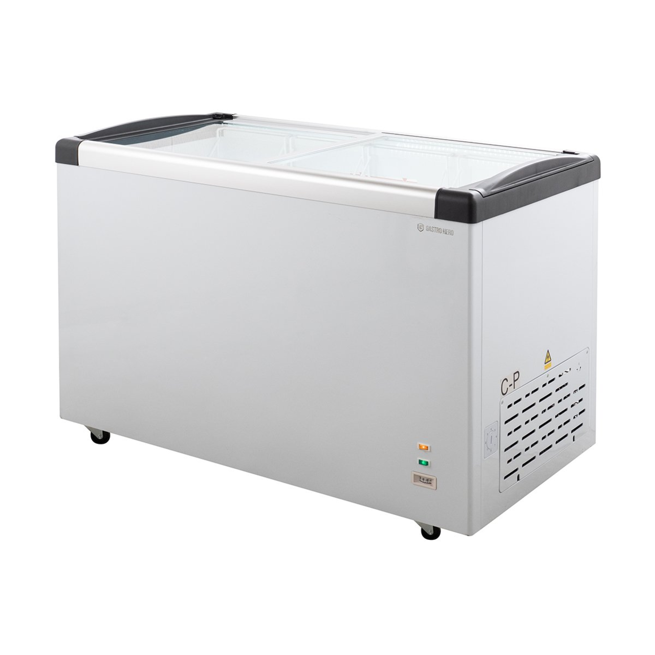 Tiefkühltruhe ECO 450 mit Glasschiebedeckel, 4 Rollen
