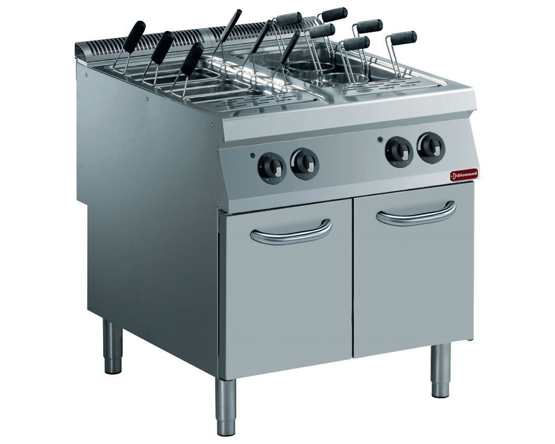 Pastakoker elektrisch 2x 40L -  Met onderbouw