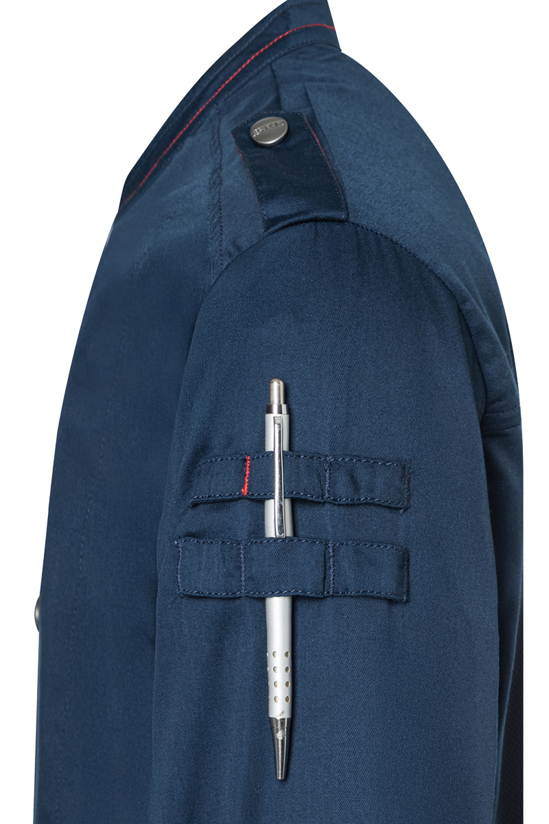 Veste de cuisine à manches longues pour homme ROCK CHEF-Stage2, en matière durable - Bleu Acier - 46