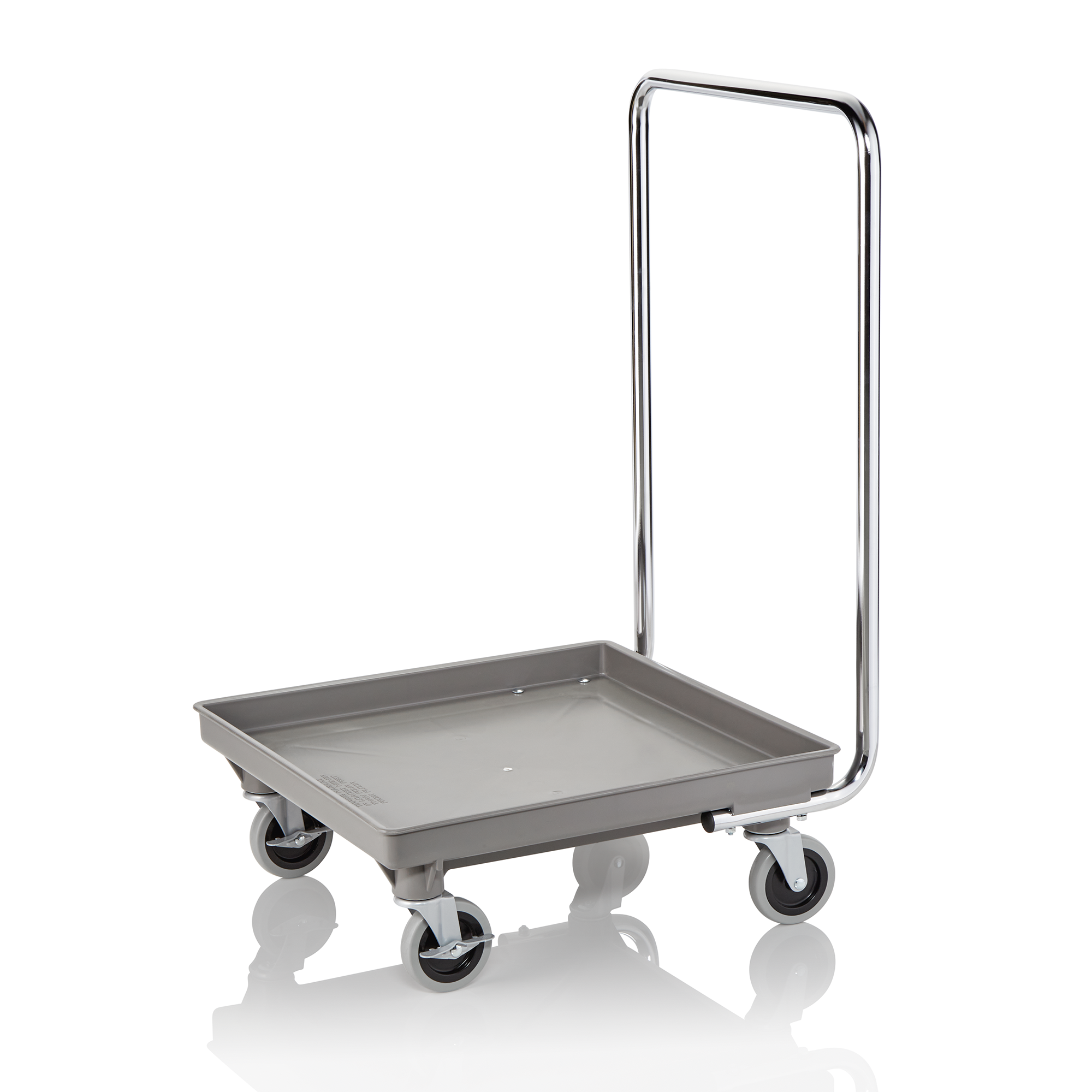 Transportwagen mit Griff, 53 x 53 x 90 cm, Polypropylen, Stahl