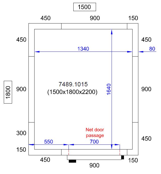 Chambre Froide Positive/Negative 1500X1800X2200