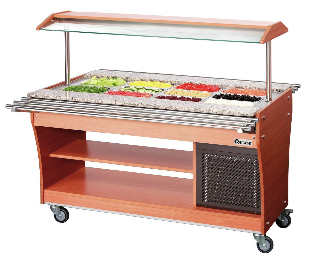 1 glissière plateaux, 4x 1/1 GN