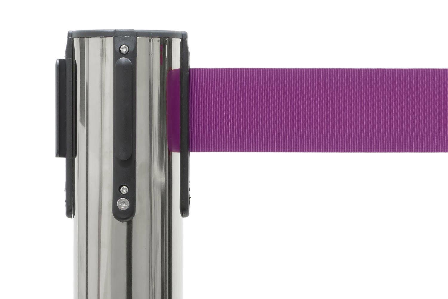 Chrome Afzetpaal met Trekband Paars
