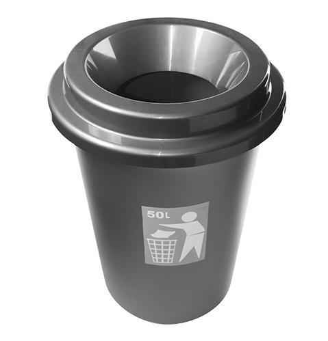 Abfallbehälter | Kunststoff | Grau | 50L