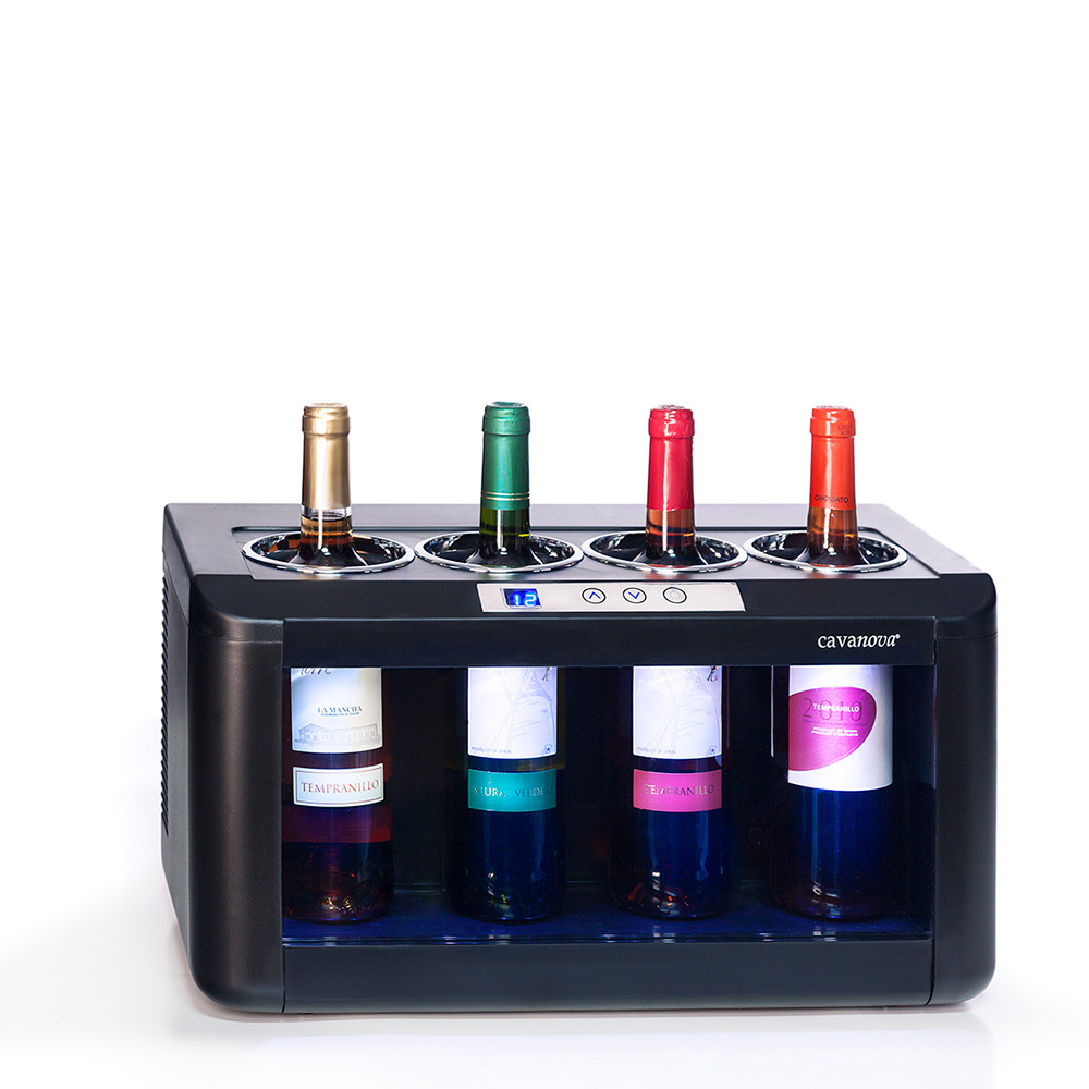 Refroidisseur de Vin Électrothermique |  pour 4 bouteilles | 5° ~ 18°C | 480x260x(H)260mm