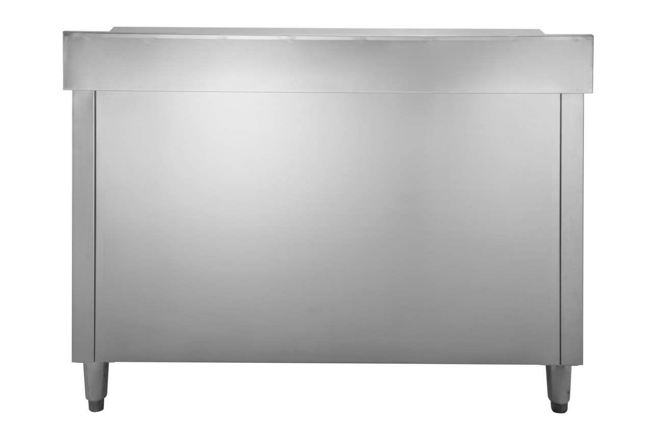 Armoire de travail en inox Basic 140x70 avec dosseret 100 mm