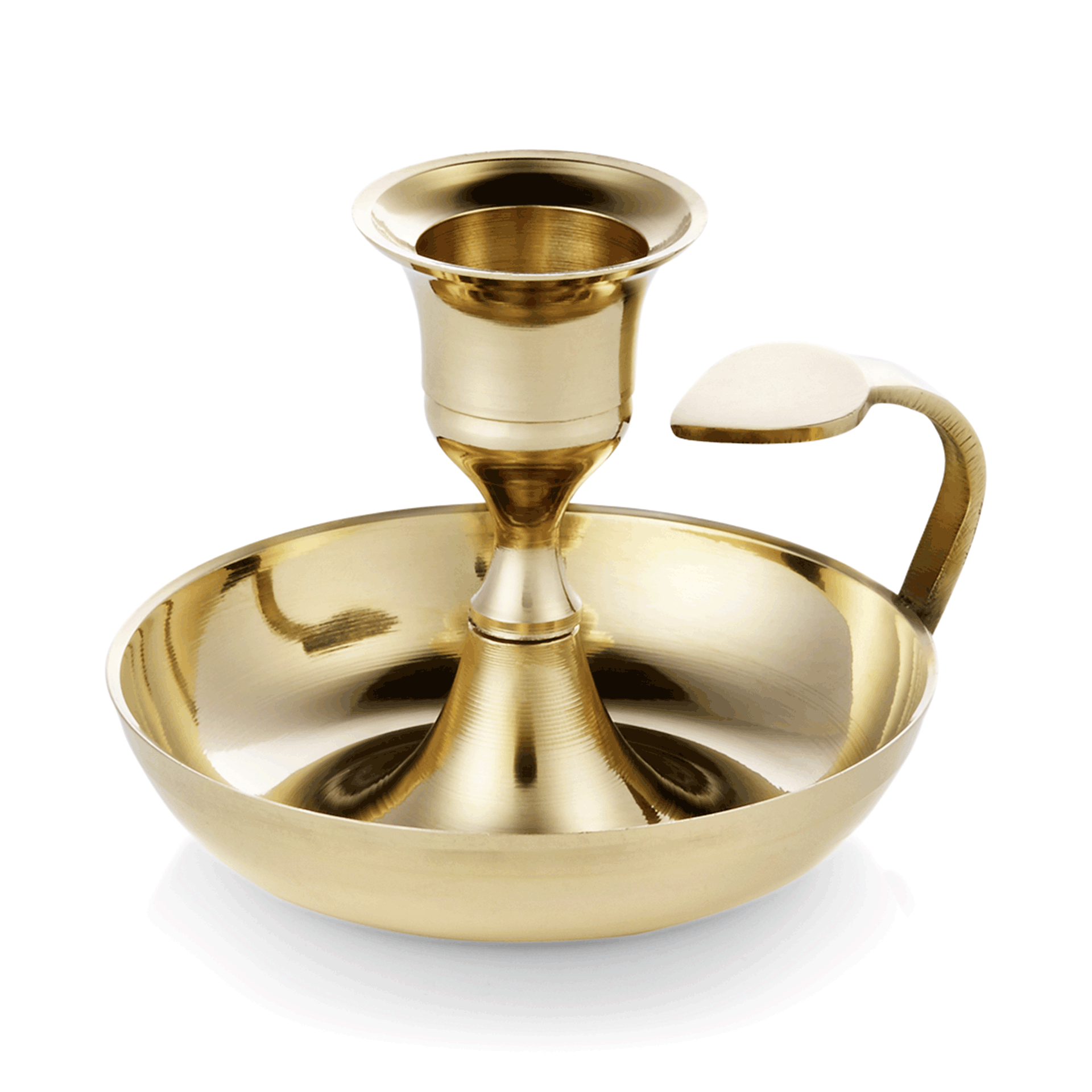 Kaarsenhouder-set, Ø 10 cm, hoogte 7 cm, set van 5 stuks, messing