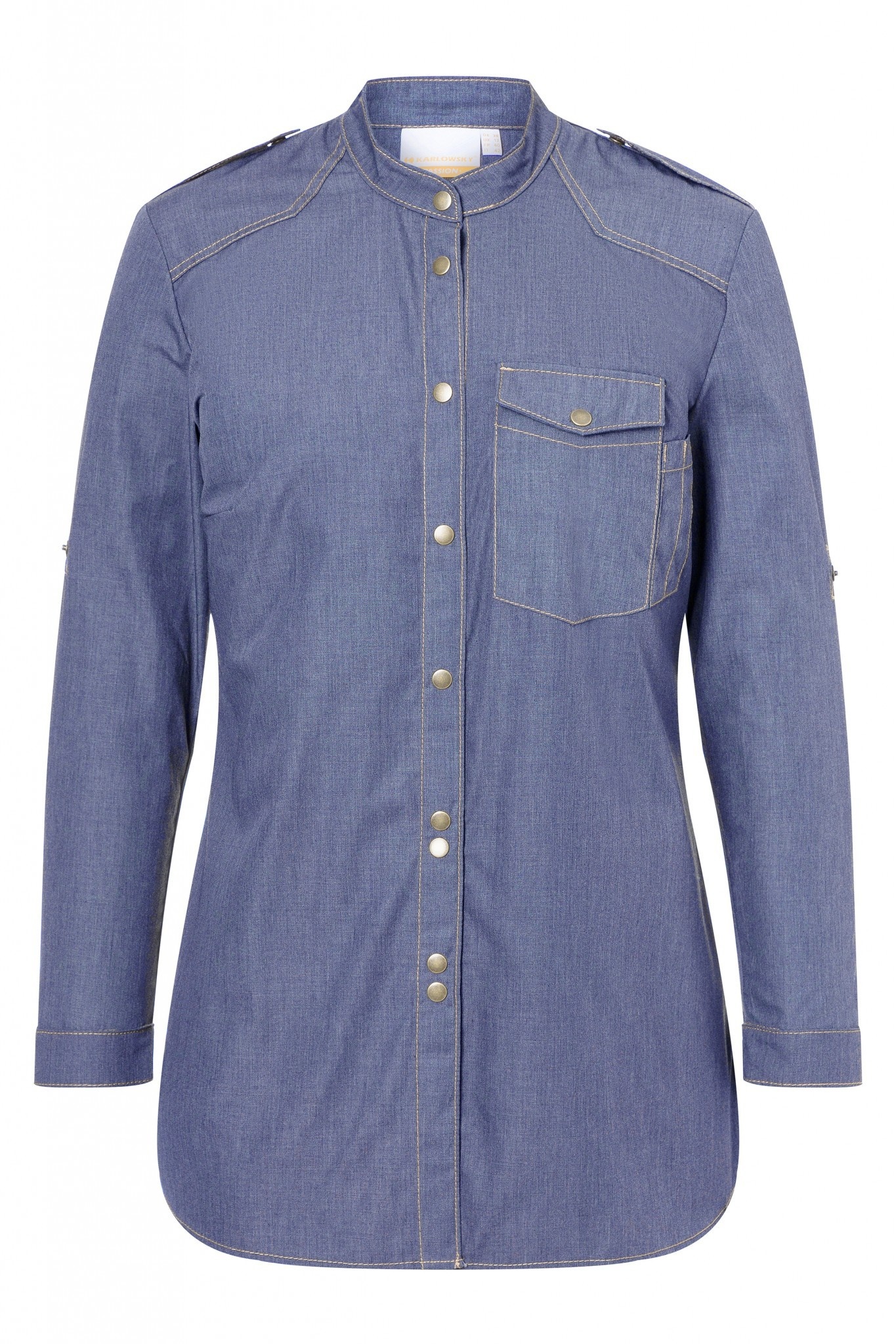 Damenkochhemd Jeans-Style | Vintage Blue | 65% Polyester / 35% Baumwolle | Erhältlich in 9 Größen