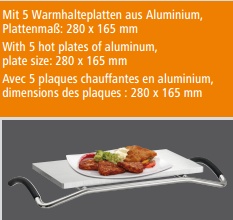 Réchaud à 5 Plaques Chauffantes - Aluminium - 850W - 380x250x320(h)mm