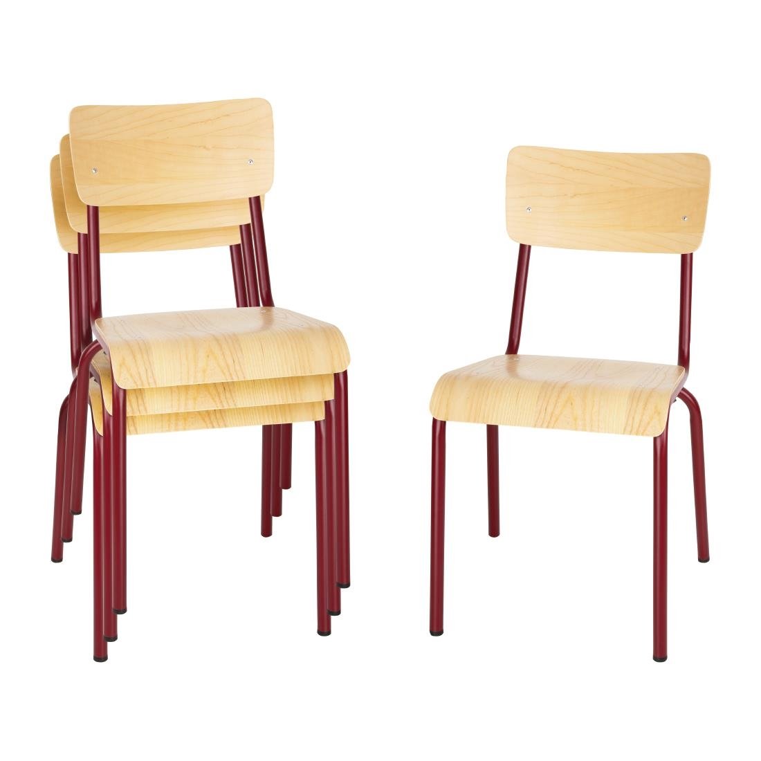 Bolero Cantina bijzetstoelen met zitkussen en rugleuning (4 stuks)