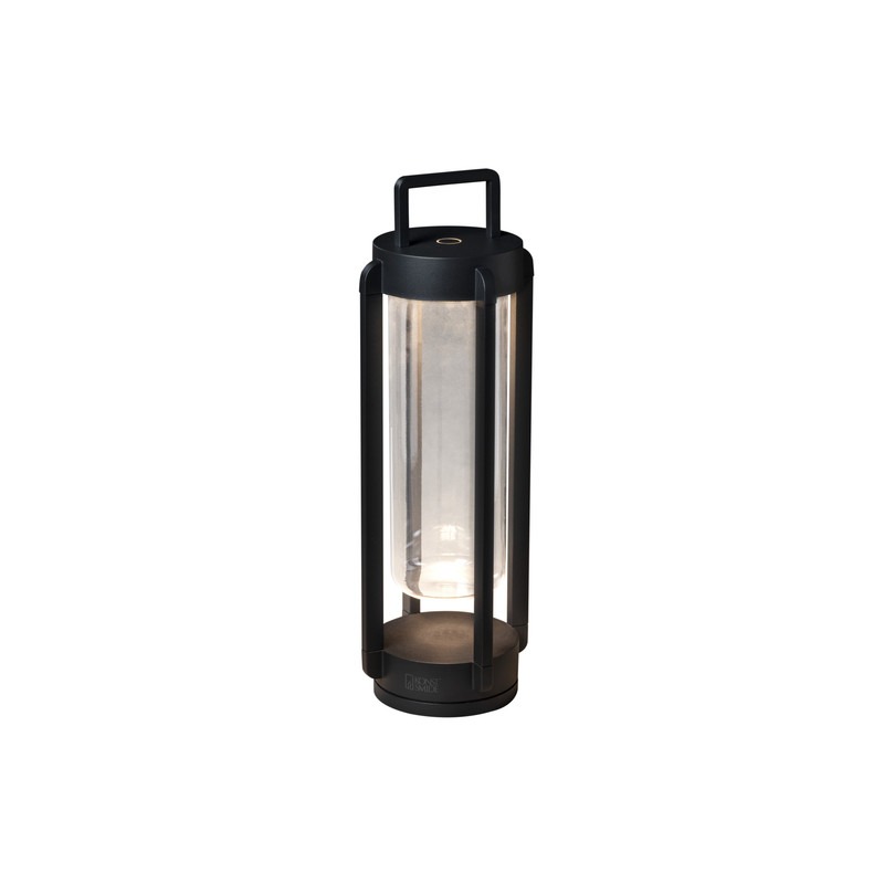 Otranto noir mat - Lampe d'extérieur LED - Rechargeable par USB - 44x15cm