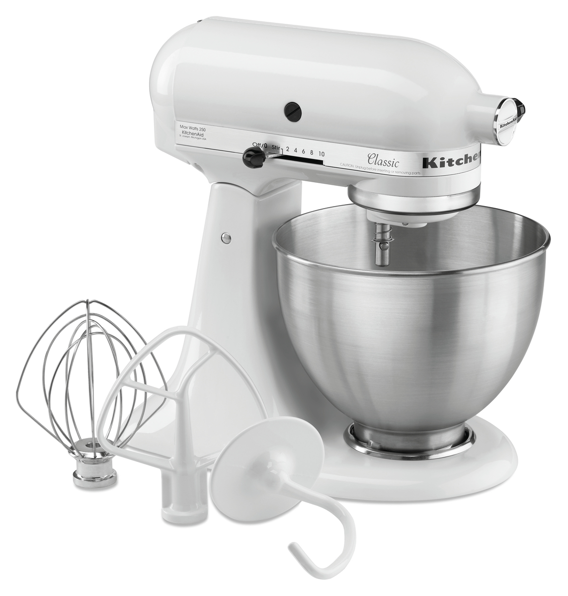 KitchenAid 5K45SSEWH, wit, 4,28L