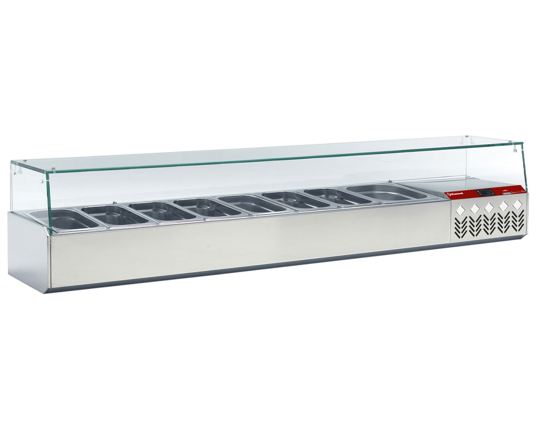 Opzetkoelvitrine 8x1/3 + 1x1/9GN - 2020x384x(h)401mm