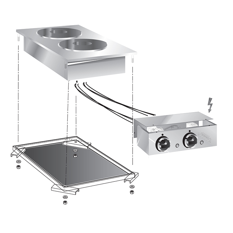 Drop-in Elektrische Kookplaat | 2 Platen | 4,1 kW | Met Aansluitblok