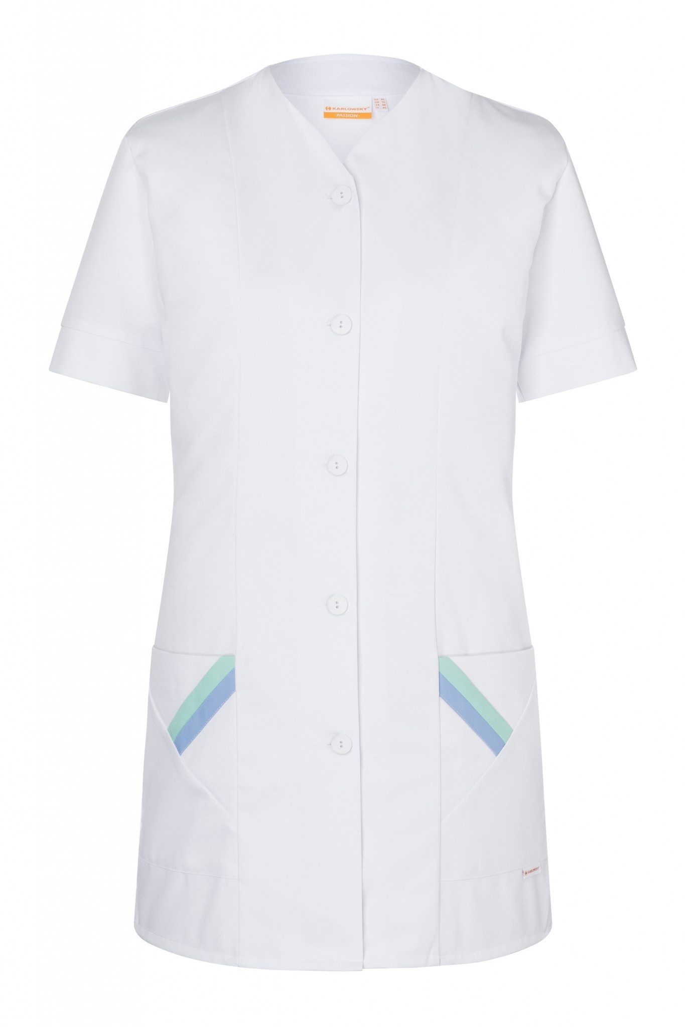 Kasack Melanie - Weiß - 65% Polyester / 35% Baumwolle - Erhältlich in 10 Größen