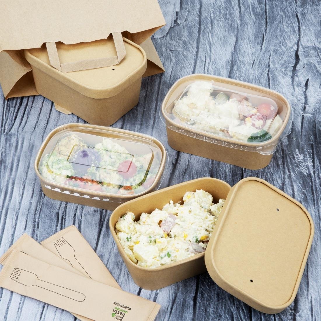 Fiesta Recycleerbare Pp Deksel Voor Rechthoekige Containers (Verpakking Van 300)