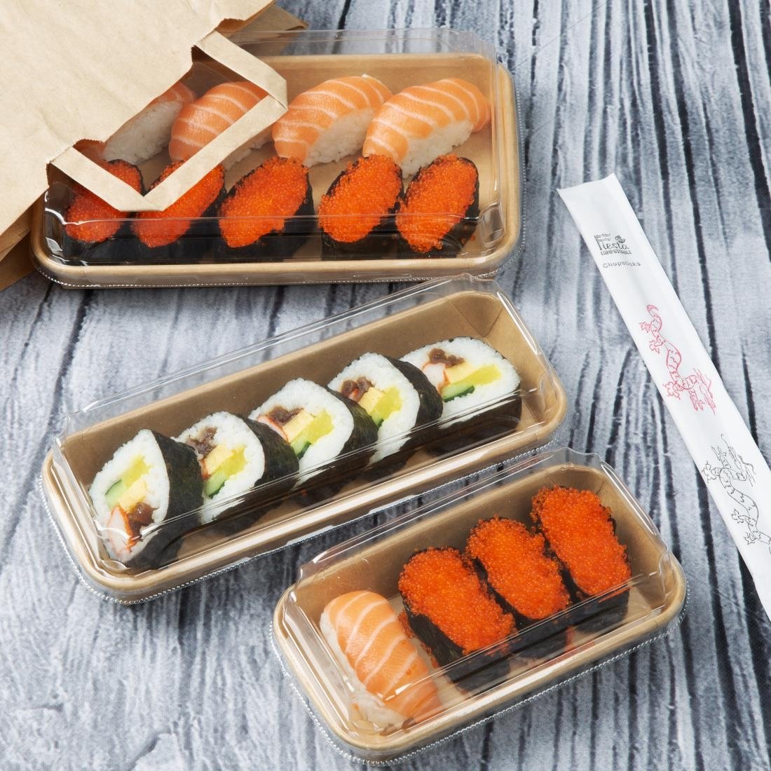 Fiesta Recycleerbare Nr. 7 Sushi Tray Bases 220x137mm (Verpakking Van 300)