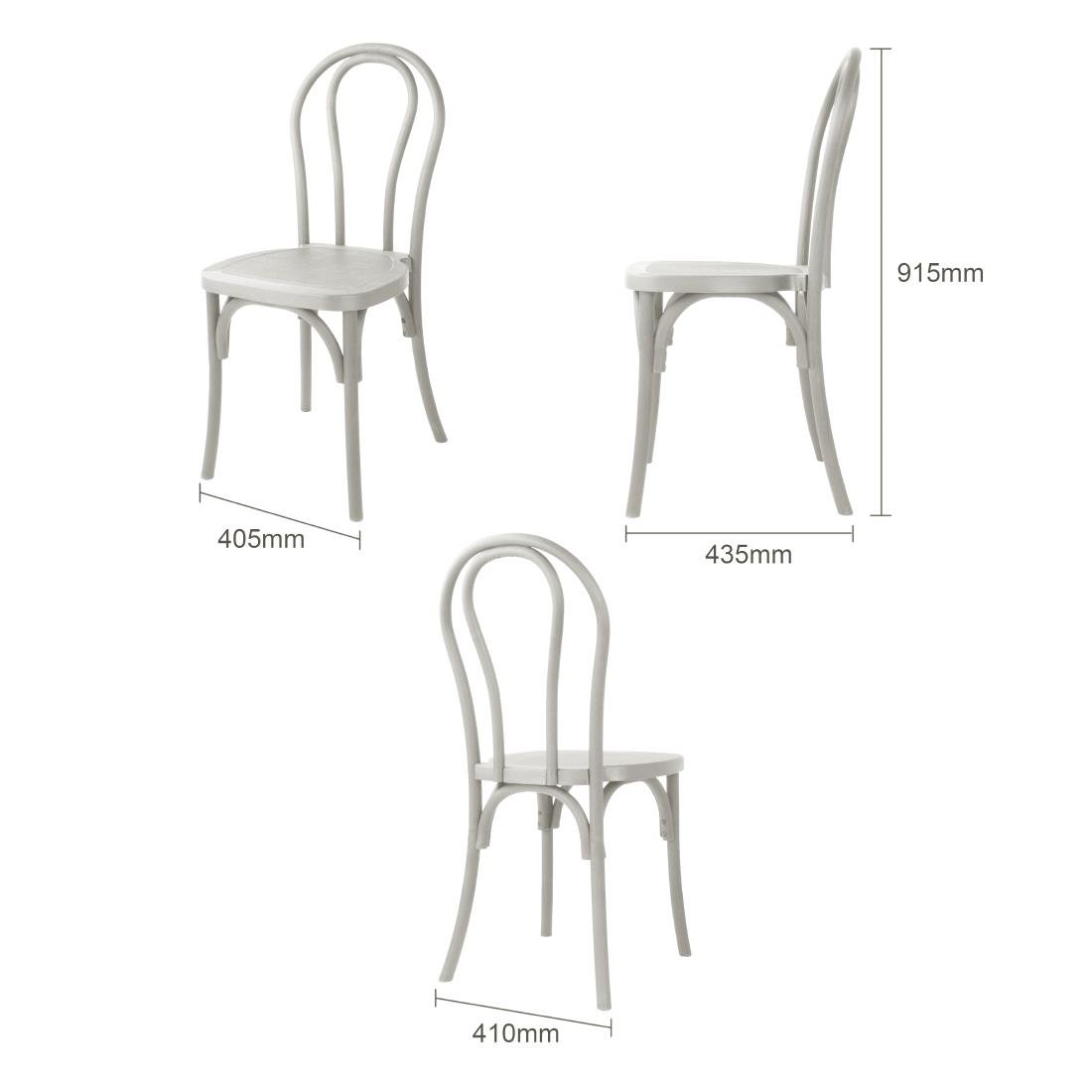 Chaises en résine style bois courbé Bolero Soho blanches (lot de 4)