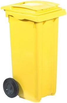 Afvalcontainer op Wielen 120 Liter geel