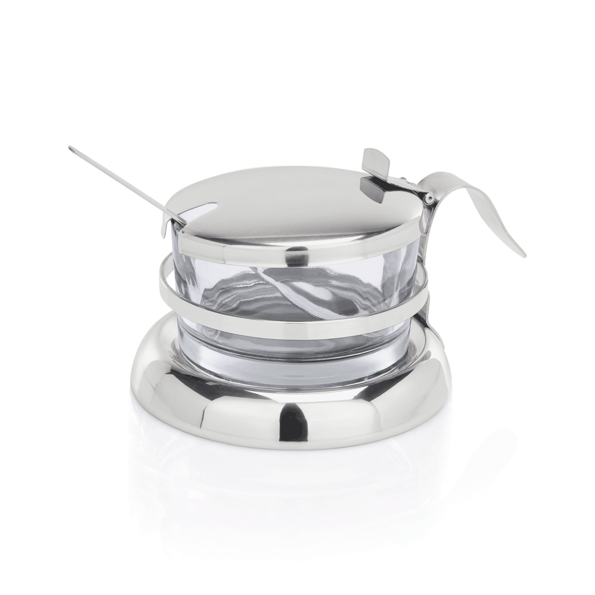 Parmesan/Marmeladen Menage, Ø 9 cm, Edelstahl, Glas