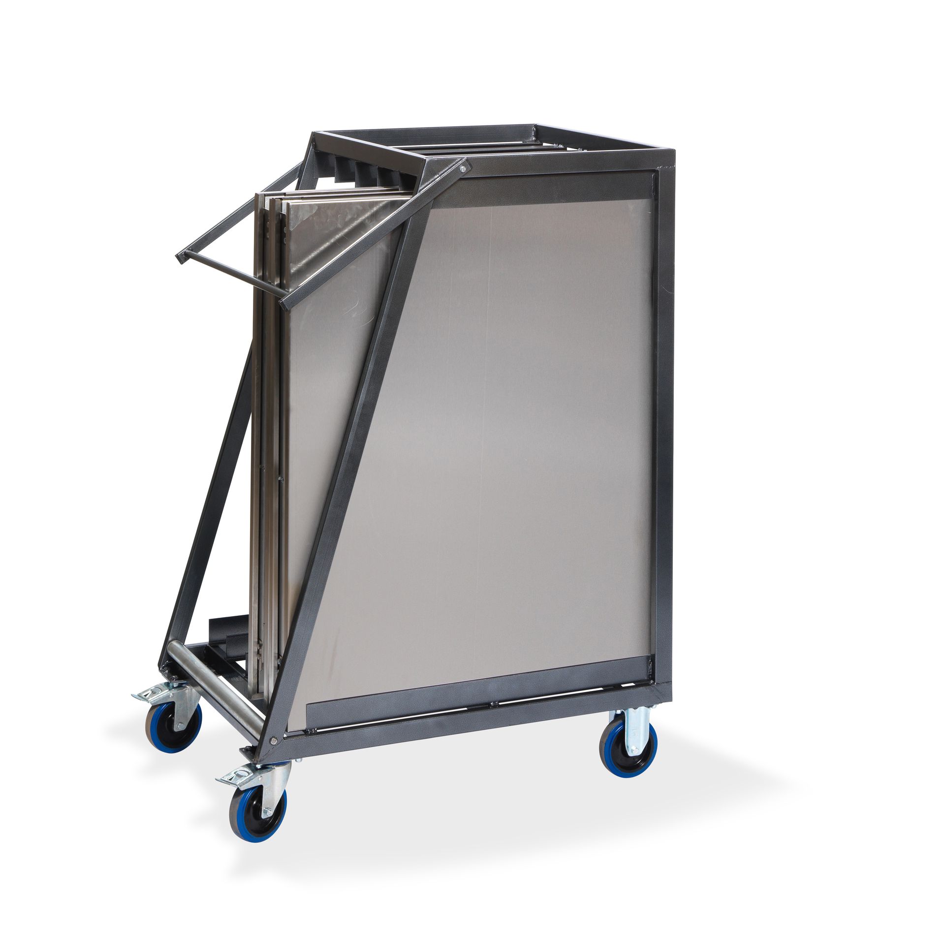 Chariot de transport pour 5 tables de travail pliantes en inox, 88x65x113cm (BxTxH), T91200