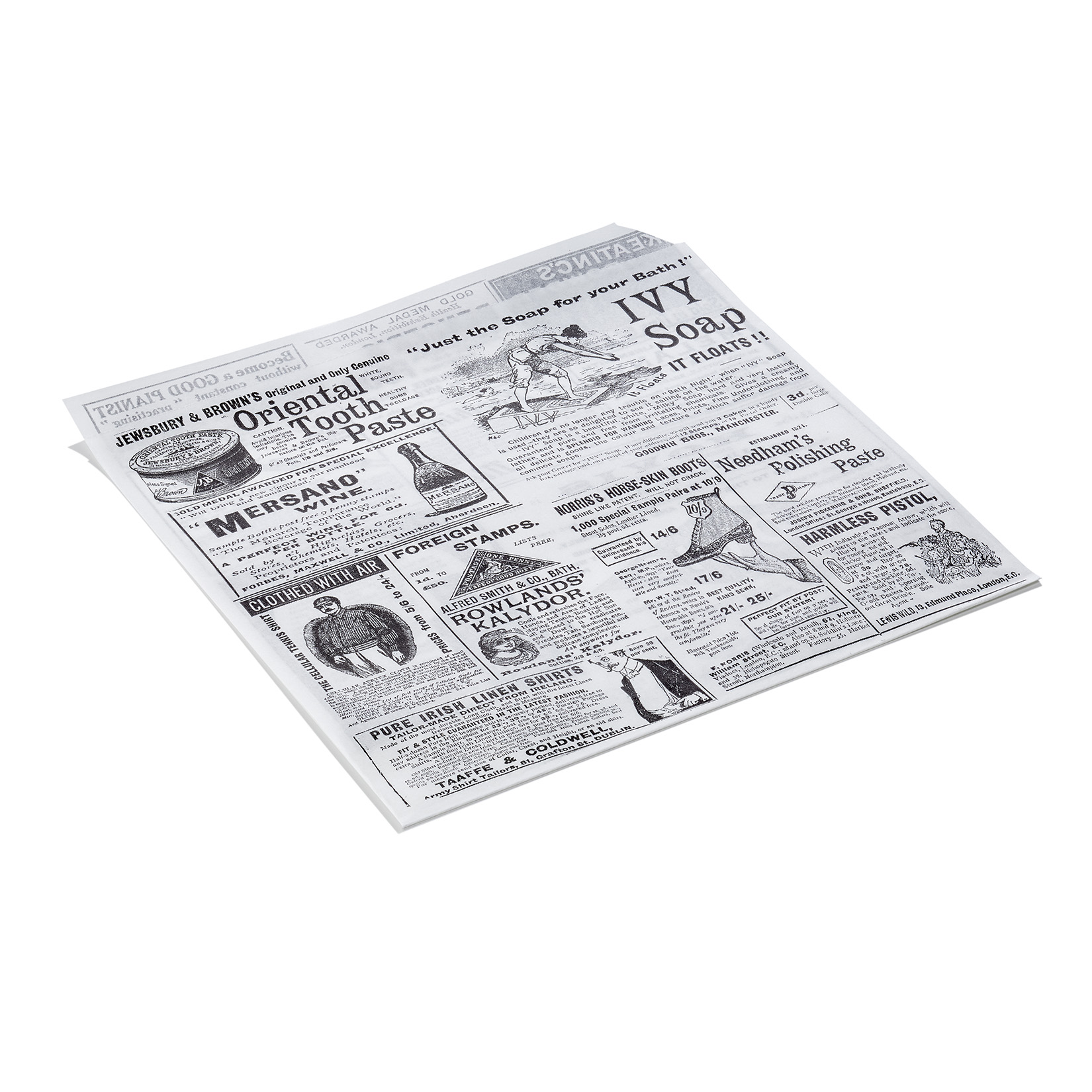 Takeawaytüte Times White Set WRAP & GO, 13 x 14 cm, Set á 1000 Stück, 2-seitig geöffnet, Fettpapier