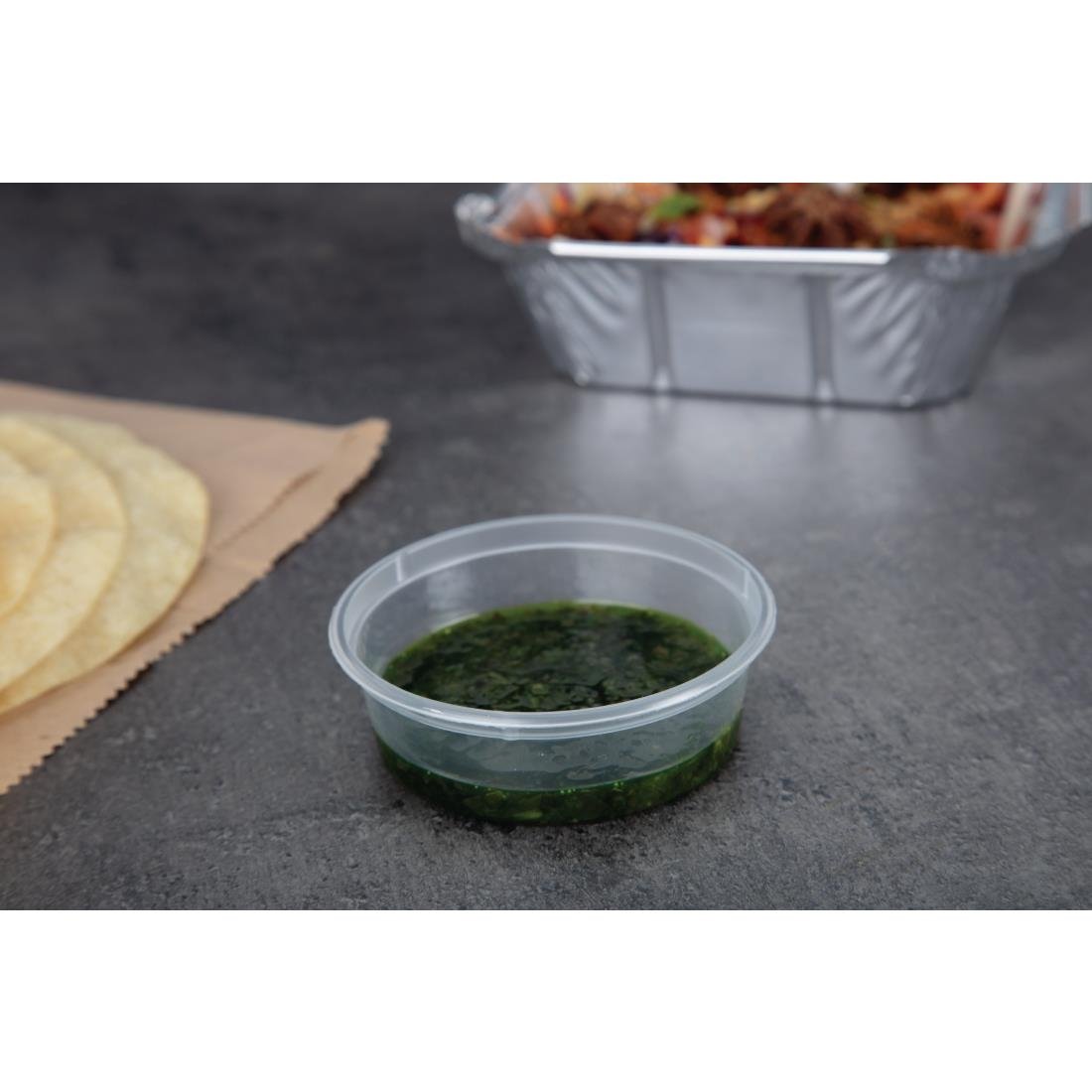Pots à sauce micro-ondables en plastique Fiesta Recyclable 50ml (lot de 100)