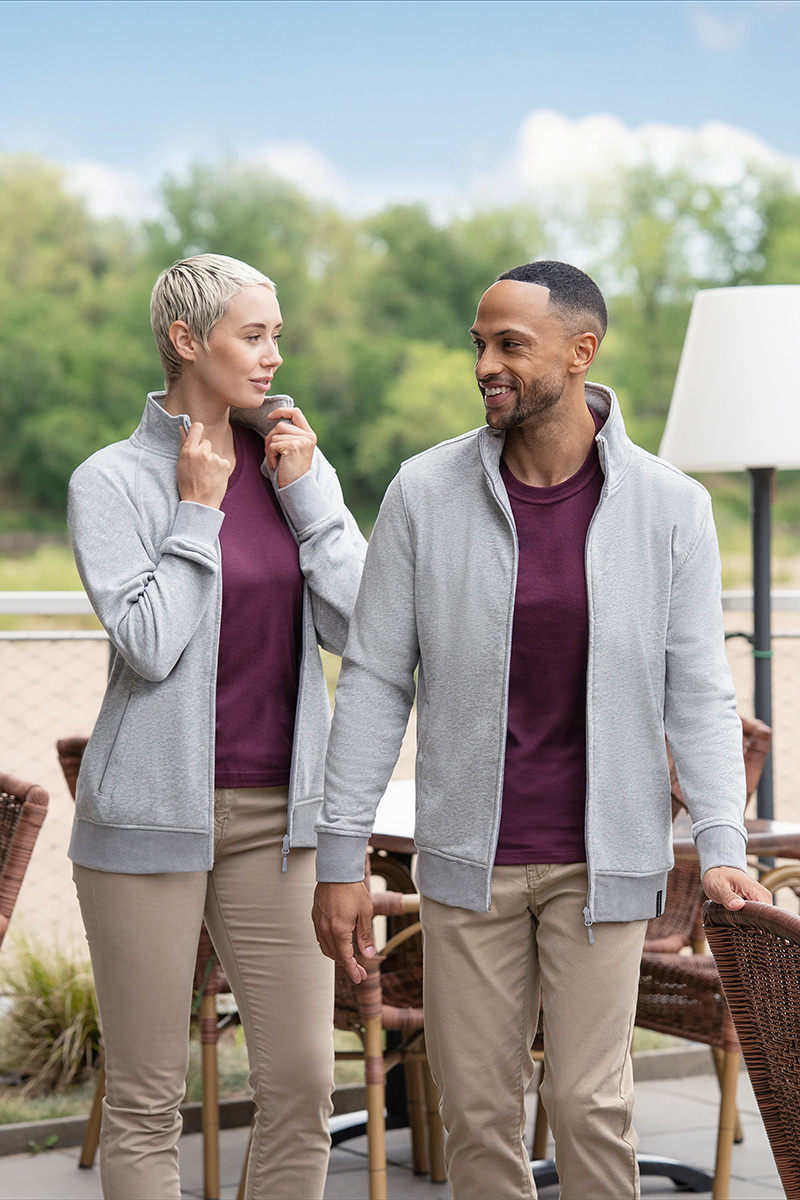 Veste en sweat de travail pour femme Soft-Face, en matière durable - Gris Platine Chiné - L