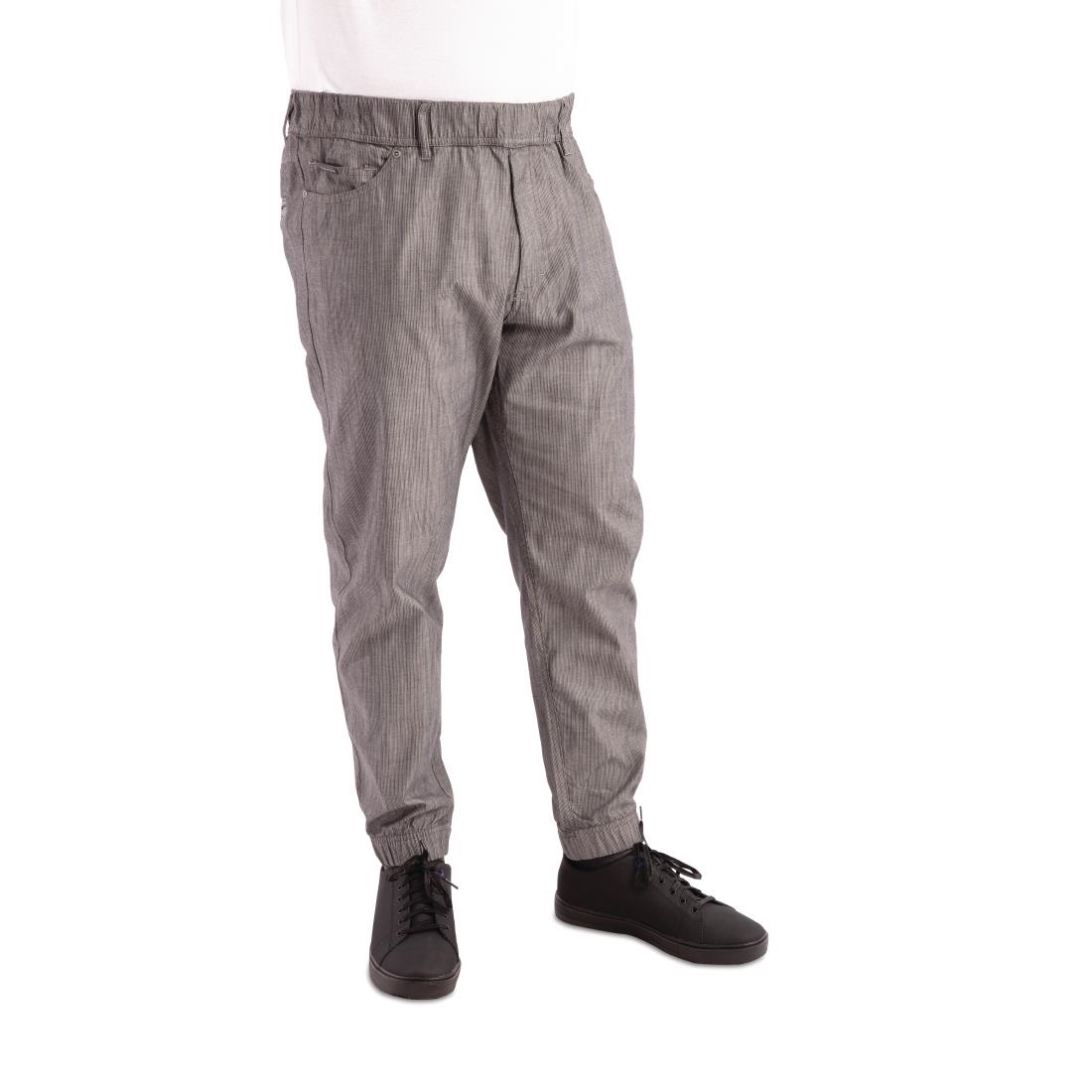 Pantalon | Chef Works Urban Jogger | Rayures Noir/Blanc | Unisexe | Disponible en 4 Tailles 