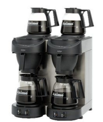 Doppel Kaffeemaschine Animo 10512 | M102 | Inkl. 4 x Glaskannen 1,8 Liter | 3500W | 420x380x(h)625mm