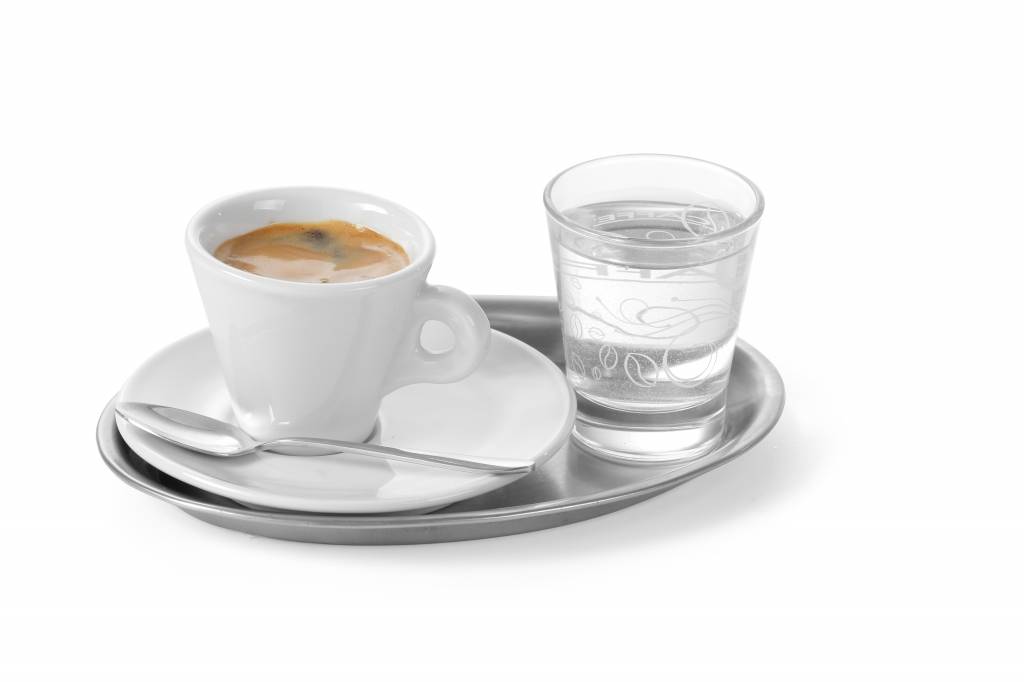 Koffieplateau Ovaal | RVS Satijn Finish | 200x140mm